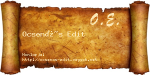 Ocsenás Edit névjegykártya